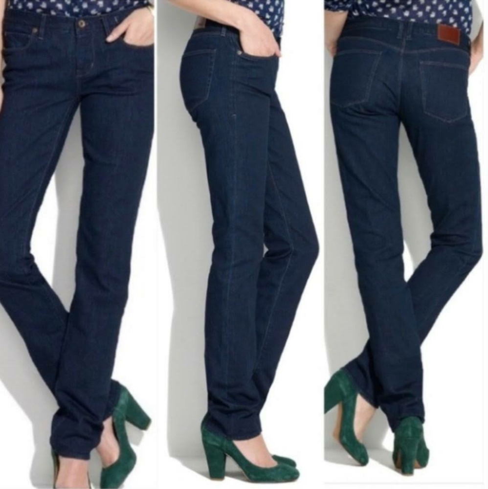 New Madewell Rail Straight Dark Wash Jeans